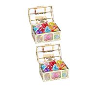 HEMOTON 2 Boxes Children's Treasure Chest with Simulation Acrylic Gemstones Colourful Diamonds for Boys and Girls Party Table Scatter Vase Decoration Pirate Role Play Gem Toy for Theme Parties