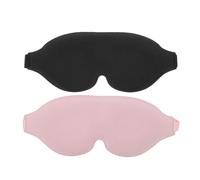 HEMOTON 2 Pack 3D Contoured Blackout Sleep Mask for Men and Women, Thick Light Blocking Eye Shade with Adjustable Strap, Comfortable Eye Mask for Napping, Travel, and Meditation