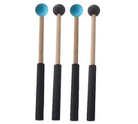 HEMOTON 2 Pairs of Percussion Drum Mallets Smooth Surface with Rubber Heads Wooden Handles and Practical Use for Tongue Drum and Marimba for Beginners and Professionals