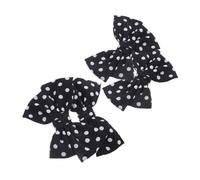HEMOTON 2 Pairs Vintage Polka Dot Bow Shoe Clips for Women Detachable Handmade Bowknot Decorative Shoe Buckles Quick Accessories for Weddings Parties
