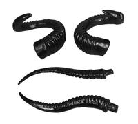 HEMOTON 2 Pairs Wild Animal Costume Props DIY Headband Making Horns Soft Black RAM and Antelope Horns Accessories for Halloween Hairband Decoration
