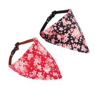 HEMOTON 2 Pcs Pet Scarf Adjustable Triangle Scarf Dog Collar Bib Cotton S Lightweight for Dogs Cats at Home the Park Random Color
