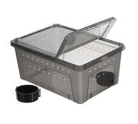 HEMOTON 2-Piece Reptile Breeding Box Set Terrarium for Snakes Lizards and Turtles Includes Feeder and Ventilated Design for Reptile Keeping and PET Supplies