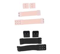 HEMOTON 2 Sets Adjustable Extension Buckles Elastic Wig Band Extender with Grip Soft Stretchy Straps for Comfortable Fit Includes Nude and Black Hooks for Women