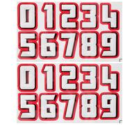 HEMOTON 2 Sets Red PVC Number Stickers for Lockers and Sports Helmets | Die Cut Design, Peel off Film and Backing Paper, Visible from Far Away, Indoor Daily Training Use