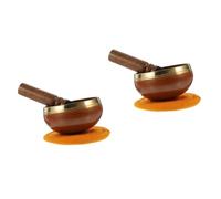 HEMOTON 2 Sets Tibetan Singing Bowl Meditation Sound Bowl Mallet Pad Decorative for Yoga Practice Multi-function