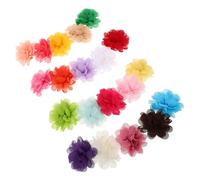 HEMOTON 20pcs Floral Pet Hair Clips Chiffon Flower Charms Non-slip Hairpins for Dogs Cats Puppies Party Dress Up Accessories