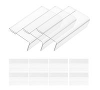 HEMOTON 20pcs L Shape Slanted Acrylic Sign Holder Display Stand