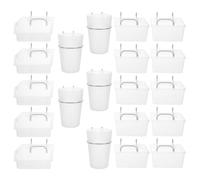 HEMOTON 20pcs Peg Board Storage Bin Cup, Pegboard Bins, Plastic and Iron Rectangular round Set, Visibility, Easy Item Retrieval, for Home and Classroom