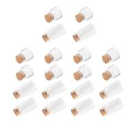HEMOTON 20pcs Small Glass Jars with Cork Stoppers Transparent Bottles for DIY Crafts Wedding Favors Storage and Decorative Wishing Bottles