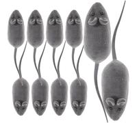 HEMOTON 20pcs Vinyl and Flocking Mouse for Cats and Kittens, Sturdy Artificial Squeaky Mouse for Indoor Play and Office or Party Decor Random Color