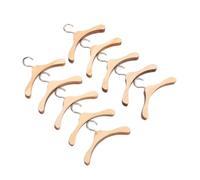 HEMOTON 20pcs Wooden Doll Clothes Hangers Doll Garment Rack Smooth Polished Wood for Dollhouse Playroom Decor