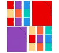 HEMOTON 24pcs A4 Colored File Folders with L-Shaped Corner Tabs, Waterproof Plastic Document Holder Organizer with Multi-Page Capacity for Efficient Office Filing and Home Use