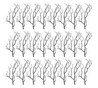 HEMOTON 24pcs Antler Shaped Plastic Dry Branches Black DIY Craft Decor