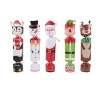 HEMOTON 24pcs Christmas Candy Boxes Paper Treat Holders with Cartoon Cracker Pull Designs and Iron Wire Small Candy Shaped Boxes for Home Gatherings and Christmas Celebrations