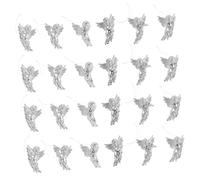 HEMOTON 24pcs Miniature Cherub Angel Hanging Ornaments for Christmas Tree Silver Finish Cupid Pendants for Holiday Decorations Winter Party Supplies Versatile Home and Office Decor
