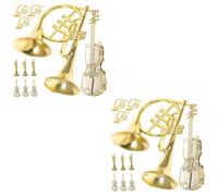 HEMOTON 24pcs Miniature Musical Instruments Christmas Tree Decorations Violin Trumpet Horn Ornaments for Festive Decor and Holiday Celebrations