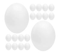 HEMOTON 24pcs White Plastic Nesting Eggs for Parakeet and Cockatiels with Realistic Design, Egg-shaped Toy Eggs for Nesting Training and Aviary Breeding Supplies, for Scientific Study
