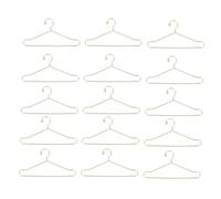 HEMOTON 25Pcs Mini Metal Doll Clothes Hangers Dress Holders for Dollhouse Skirts Tops Coat Display Rack Practical Accessories