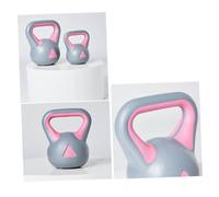 HEMOTON 2kg Women’s Fixed Kettlebell Rubberized Weight for Home Gym Fitness Training, Gray Pink Kettle-bell Exercise Equipment for Strength and Arm Muscle Workouts