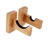 HEMOTON 2Pair Bamboo Baseball Bat Display Mounted Bat Holder with Hidden Screw Design for Stylish Storage Durable Felt Lined Display Case for Bats