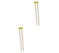 HEMOTON 2pairs Professional Marimba Mallets Yarn Headed Sticks for Marimba Hard Yarn Medium Keyboard Beech Handle Assorted style