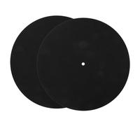 HEMOTON 2pcs 10-inch Black Felt Vinyl Record Slipmat for Turntables, 3mm Thick Phonograph Platter Mat Cushion for Vinyl Records, Dj Music Accessories