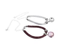 HEMOTON 2Pcs Adjustable Pet Collar with Bells for Cats Puppies Cute Bell Charm Accessories for Daily Wear Parties Festivals for Dogs and Kittens Simple Design