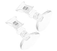 HEMOTON 2pcs Aquarium Food Clip with Suction Cup for Securely Holding Dried Seaweed Sheets and Algae, Waterproof Plastic Seaweed Clip for Fish Tank Feeding Accessories
