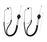 HEMOTON 2pcs Automotive Engine Stethoscope Car Stethoscope with Stainless Steel and Rubber Black for Engine Noise Detection Car Diagnostics Timing Troubleshooting and Workshops