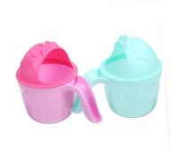 HEMOTON 2pcs Bath Rinse Cup Ergonomic Hair Washing Cup for Boys and Girls Protects Eyes While Rinsing Shampoo Green Red for Bath