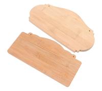 HEMOTON 2pcs Blank Bamboo Plaques Hanging Decoration for Wall and Bedside, DIY Handicrafts with Synthetic Material, Unique and Refined Design Brown Wooden Tags for Home Decor