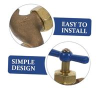 HEMOTON 2Pcs Brass Outdoor Wall Mounted Garden Hose Bib Faucet with Threaded Connector Vintage Style Water Nozzle for High Flow Leak Durable Tap for Balcony Pool Mop Pool Use