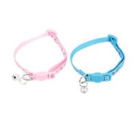 HEMOTON 2pcs Breakaway Reflective Cat Ties with Bell Nylon Adjustable Cat Collar for Outdoor Use Safety Bell Featuring Star and Moon Design for Dogs