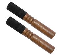 HEMOTON 2pcs Buddhist Sound Bowl Mallet Stick Wooden Stick Peach Wood Grinding Rod Meditation Tool Handmade