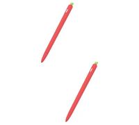 HEMOTON 2pcs Carrot Silicone Protective Sleeve for Pencil Anti- Grip Lightweight Portable Stylus Cover Protects from Scratches and Daily Damage Red