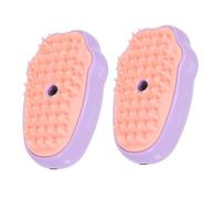 HEMOTON 2pcs Cat Dog Bathing Brush Pet Grooming Steaming Slicker Massage Deshedding Brush