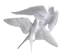 HEMOTON 2pcs Ceramic Flying Birds 3d Wall Decoration Featuring Realistic Textured Swallow Resin Ornaments, for Modern Rustic Home Decor and Easy to Clean Bird Adornment for Room