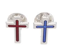 HEMOTON 2pcs Christian Cross Brooch Pin for Men Religious Lapel Pins for Holy Communion and Baptism Easy Attach Suit Tie Collar Decorative Badge Accessories