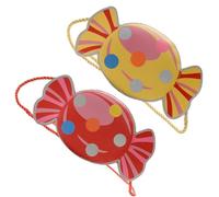 HEMOTON 2pcs Coin Purse Candy Shape Pu Leather Waterproof Change Bag for Little Red Yellow
