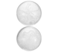HEMOTON 2pcs Crystal Hand Massager Balls 50mm Weighted Baoding Balls with Dragon and Phoenix Design, Singlehanded Operation for Grip Strength, for Study and Commute Relaxation
