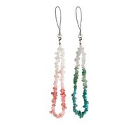 HEMOTON 2pcs Crystal Phone Charms Multi-function Phone Lanyard Anti-skid String Wearable on Wrist Removable Decorative Accessory for Cameras and USB Flash Drives