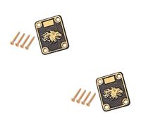 HEMOTON 2pcs Diy Guitar Fix Zinc Alloy Neck Plate Screws Fit for Fender Protect Strengthen Guitar Neck