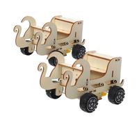 HEMOTON 2pcs DIY Stem Car Building with Advanced Sound Sensor Wooden Voice Control Model Cars for Science Experiments Educational Engineering Kit for Hands Learning and Stem Exploration