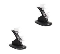 HEMOTON 2pcs Dual Usb Controller Charger Station Charging Dock for Controllers Pro Led Indicator Compact Design for Easy Storage Black