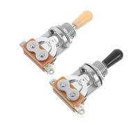 HEMOTON 2pcs Electric Guitar Accessories Metal Three-way Pickup Control Switch Circuit Fits Guitar Electronics Refitting for Volume Knob