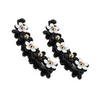 HEMOTON 2Pcs Elegant Flower Banana Clips for Fine Hair Plastic Hairpins for Thick Curly and Straight Hair Comfortable Ponytail Holders for Women Versatile Hairstyles