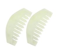 HEMOTON 2PCS Ergonomic Jade Scalp Comb Handheld Hair Massage Tool for Meridian Brushing Promotes Scalp Cleanliness and Hair Health Smooth Jade Material for Daily Relaxing Use
