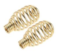 HEMOTON 2pcs Fireplace Handle Spring Replacement for Wood Stove and Smoker, Heatproof Steel Material with Elasticity, Stylish Golden Finish, for Grill and Pellet Stove Accessories