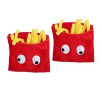 HEMOTON 2pcs French Fries Hat Novelty Food Headwear for Festivals and Parties Funny Cosplay Costume Accessory for Carnival and Role Play Events Soft and Comfortable Material